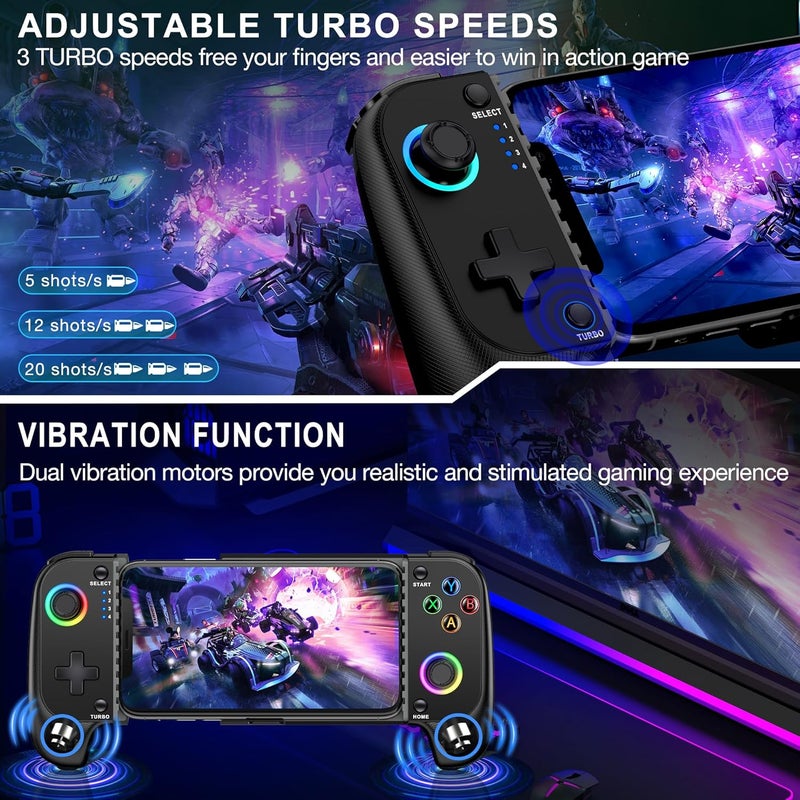 NinjaPlusOX Wireless Phone Controller for iPhone/Android with Hall Joystick, Moblie Controller for iPhone Support Xbox Game Pass, Steam Link, Call of Duty, Roblox, Handheld Gaming Gamepad Support Phone Case - Image 4